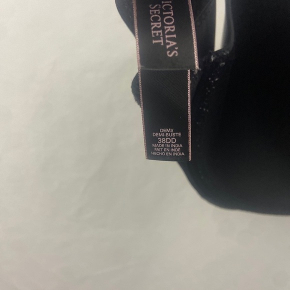 Victoria's Secret Demi/Demi-buste Underwire Bra Size 38DD Black - Picture 8 of 10